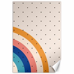 Abstract Geometric Bauhaus Polka Dots Retro Memphis Rainbow Canvas 20  X 30 