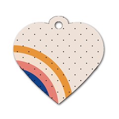 Abstract Geometric Bauhaus Polka Dots Retro Memphis Rainbow Dog Tag Heart (one Side) by Maspions