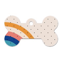 Abstract Geometric Bauhaus Polka Dots Retro Memphis Rainbow Dog Tag Bone (two Sides)