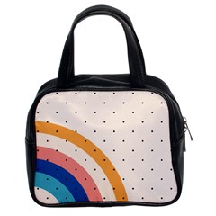 Abstract Geometric Bauhaus Polka Dots Retro Memphis Rainbow Classic Handbag (two Sides) by Maspions