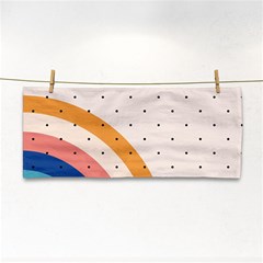 Abstract Geometric Bauhaus Polka Dots Retro Memphis Rainbow Hand Towel