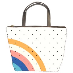 Abstract Geometric Bauhaus Polka Dots Retro Memphis Rainbow Bucket Bag by Maspions