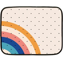 Abstract Geometric Bauhaus Polka Dots Retro Memphis Rainbow Two Sides Fleece Blanket (mini)