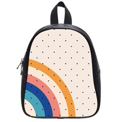 Abstract Geometric Bauhaus Polka Dots Retro Memphis Rainbow School Bag (small)