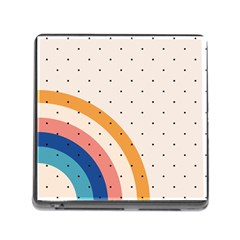 Abstract Geometric Bauhaus Polka Dots Retro Memphis Rainbow Memory Card Reader (square 5 Slot) by Maspions