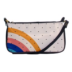 Abstract Geometric Bauhaus Polka Dots Retro Memphis Rainbow Shoulder Clutch Bag