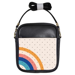 Abstract Geometric Bauhaus Polka Dots Retro Memphis Rainbow Girls Sling Bag