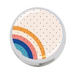 Abstract Geometric Bauhaus Polka Dots Retro Memphis Rainbow 4-port Usb Hub (two Sides)