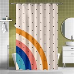 Abstract Geometric Bauhaus Polka Dots Retro Memphis Rainbow Shower Curtain 48  x 72  (Small)  Curtain(48  X 72 )