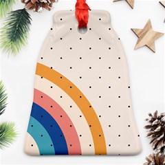 Abstract Geometric Bauhaus Polka Dots Retro Memphis Rainbow Ornament (bell)