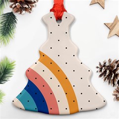 Abstract Geometric Bauhaus Polka Dots Retro Memphis Rainbow Christmas Tree Ornament (two Sides)