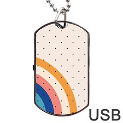 Abstract Geometric Bauhaus Polka Dots Retro Memphis Rainbow Dog Tag Usb Flash (one Side)