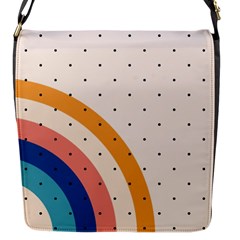 Abstract Geometric Bauhaus Polka Dots Retro Memphis Rainbow Flap Closure Messenger Bag (s)