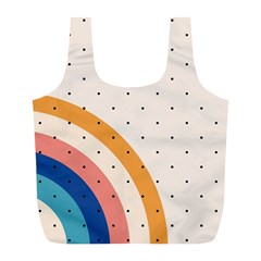 Abstract Geometric Bauhaus Polka Dots Retro Memphis Rainbow Full Print Recycle Bag (l) by Maspions