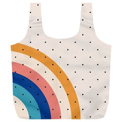 Abstract Geometric Bauhaus Polka Dots Retro Memphis Rainbow Full Print Recycle Bag (xl) by Maspions