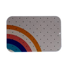 Abstract Geometric Bauhaus Polka Dots Retro Memphis Rainbow Open Lid Metal Box (silver)   by Maspions