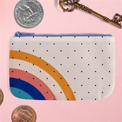 Abstract Geometric Bauhaus Polka Dots Retro Memphis Rainbow Large Coin Purse