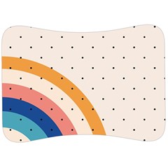 Abstract Geometric Bauhaus Polka Dots Retro Memphis Rainbow Velour Seat Head Rest Cushion