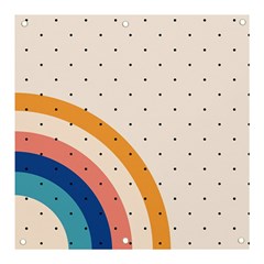 Abstract Geometric Bauhaus Polka Dots Retro Memphis Rainbow Banner And Sign 3  X 3 