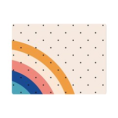 Abstract Geometric Bauhaus Polka Dots Retro Memphis Rainbow Premium Plush Fleece Blanket (mini) by Maspions