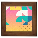 Abstract Geometric Bauhaus Polka Dots Retro Memphis Art Framed Tile Front