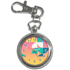 Abstract Geometric Bauhaus Polka Dots Retro Memphis Art Key Chain Watches by Maspions