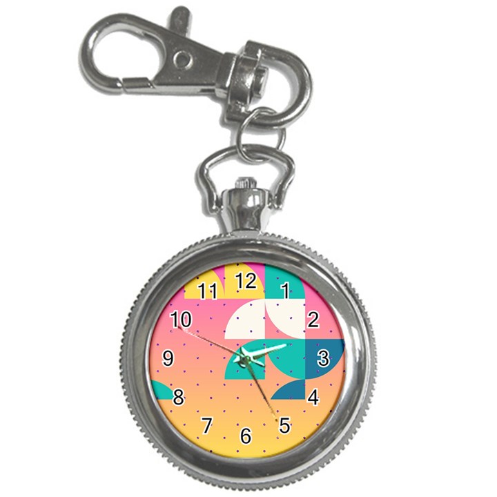 Abstract Geometric Bauhaus Polka Dots Retro Memphis Art Key Chain Watches