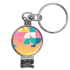 Abstract Geometric Bauhaus Polka Dots Retro Memphis Art Nail Clippers Key Chain