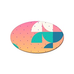 Abstract Geometric Bauhaus Polka Dots Retro Memphis Art Sticker (oval) by Maspions