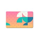 Abstract Geometric Bauhaus Polka Dots Retro Memphis Art Magnet (Name Card) Front