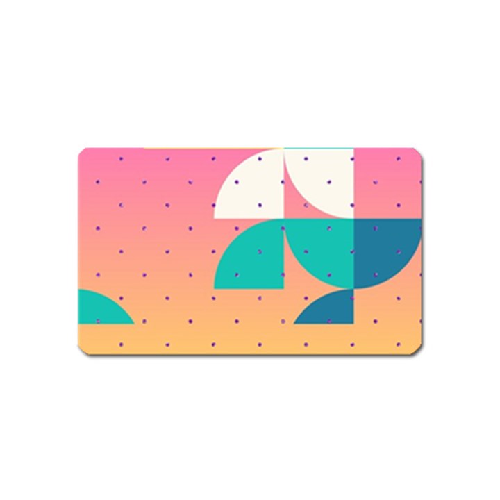 Abstract Geometric Bauhaus Polka Dots Retro Memphis Art Magnet (Name Card)