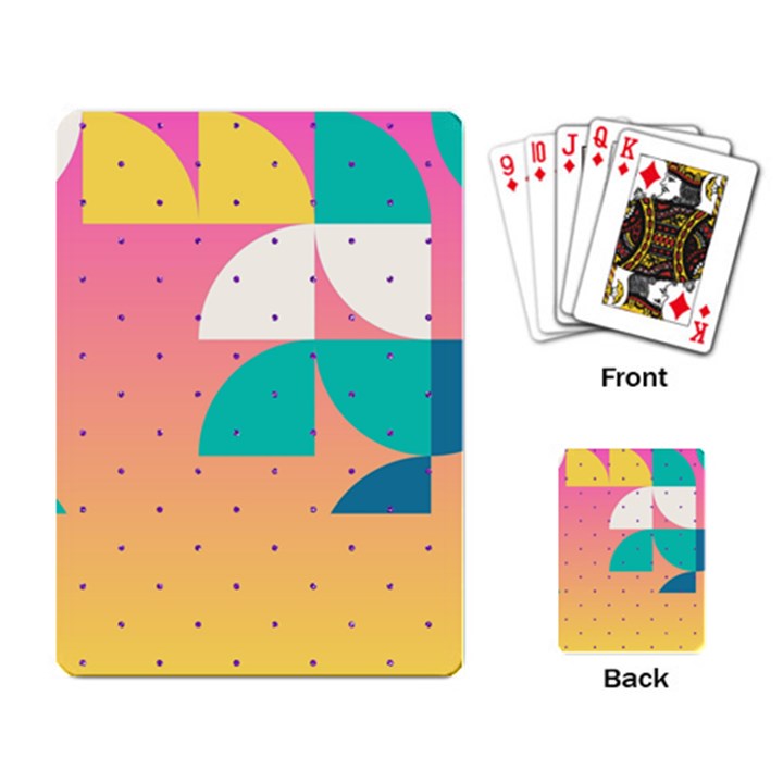 Abstract Geometric Bauhaus Polka Dots Retro Memphis Art Playing Cards Single Design (Rectangle)