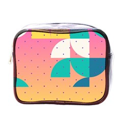 Abstract Geometric Bauhaus Polka Dots Retro Memphis Art Mini Toiletries Bag (one Side) by Maspions