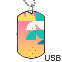 Abstract Geometric Bauhaus Polka Dots Retro Memphis Art Dog Tag Usb Flash (one Side)