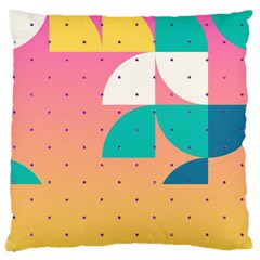 Abstract Geometric Bauhaus Polka Dots Retro Memphis Art Large Cushion Case (one Side) by Maspions