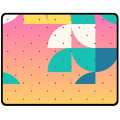 Abstract Geometric Bauhaus Polka Dots Retro Memphis Art Two Sides Fleece Blanket (medium) by Maspions