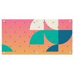 Abstract Geometric Bauhaus Polka Dots Retro Memphis Art Banner And Sign 4  X 2 