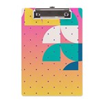 Abstract Geometric Bauhaus Polka Dots Retro Memphis Art A5 Acrylic Clipboard Front