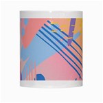 Abstract Lines Dots Pattern Purple Pink Blue White Mug Center