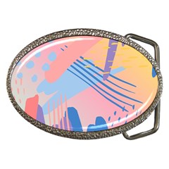 Abstract Lines Dots Pattern Purple Pink Blue Belt Buckles