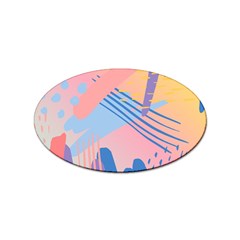 Abstract Lines Dots Pattern Purple Pink Blue Sticker (oval)