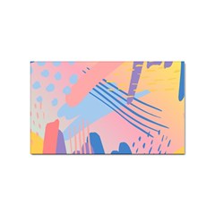 Abstract Lines Dots Pattern Purple Pink Blue Sticker (rectangular)