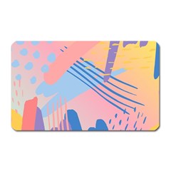 Abstract Lines Dots Pattern Purple Pink Blue Magnet (rectangular)