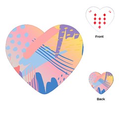 Abstract Lines Dots Pattern Purple Pink Blue Playing Cards Single Design (heart)