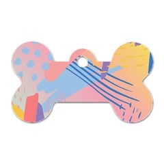 Abstract Lines Dots Pattern Purple Pink Blue Dog Tag Bone (two Sides) by Maspions