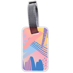 Abstract Lines Dots Pattern Purple Pink Blue Luggage Tag (two Sides)