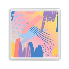 Abstract Lines Dots Pattern Purple Pink Blue Memory Card Reader (square)