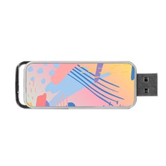 Abstract Lines Dots Pattern Purple Pink Blue Portable Usb Flash (one Side)