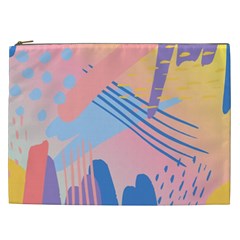 Abstract Lines Dots Pattern Purple Pink Blue Cosmetic Bag (xxl) by Maspions