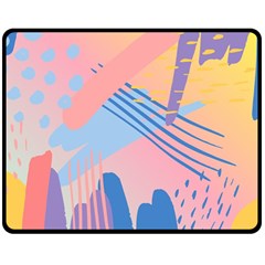 Abstract Lines Dots Pattern Purple Pink Blue Two Sides Fleece Blanket (medium) by Maspions